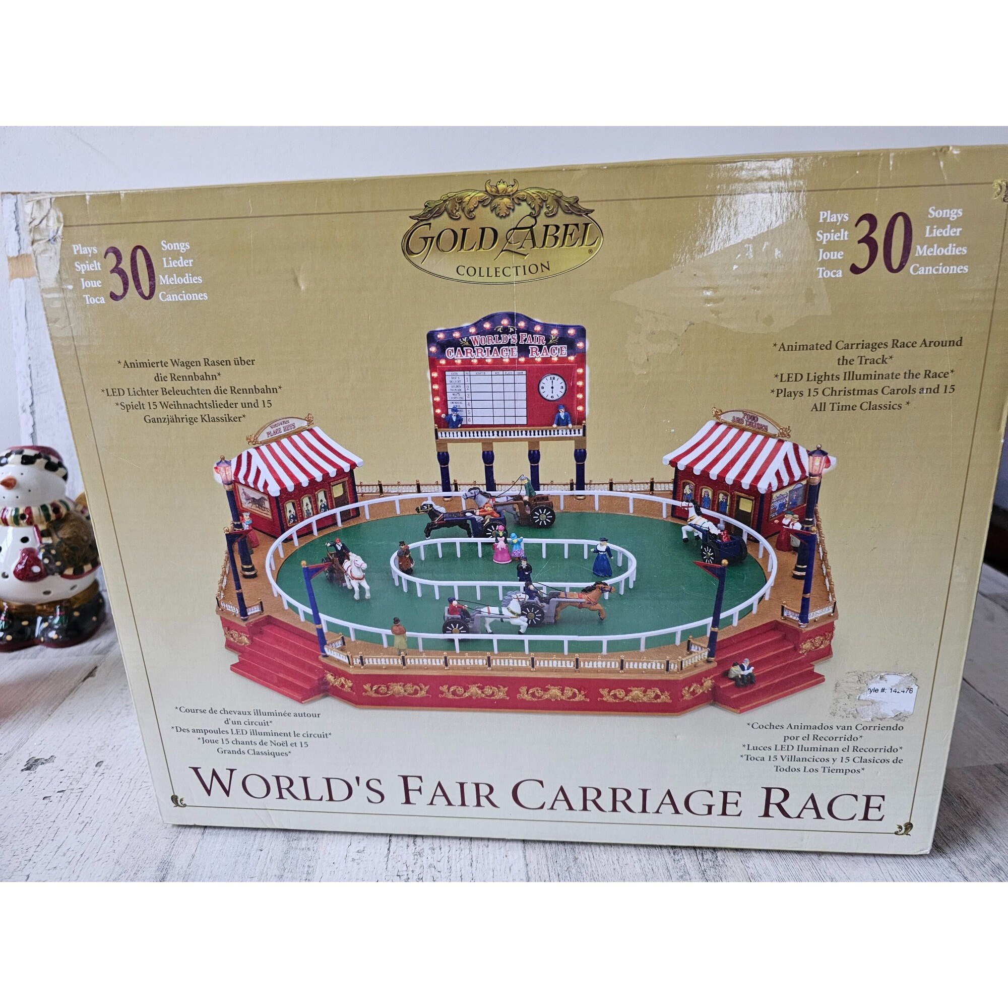 Mr Xmas World's Fair Carriage Race New Rare Gold Label Horses Xmas