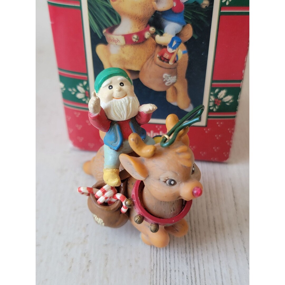 Enesco Rudolph 1991 Red Nosed Reindeer Ornament Xmas - Etsy