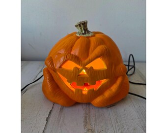 ビンテージ　ハロウィン　ジャックオーランタンランプ ヴィンテージ ブロモールド 電気で点灯するジャック・オー・ランタン