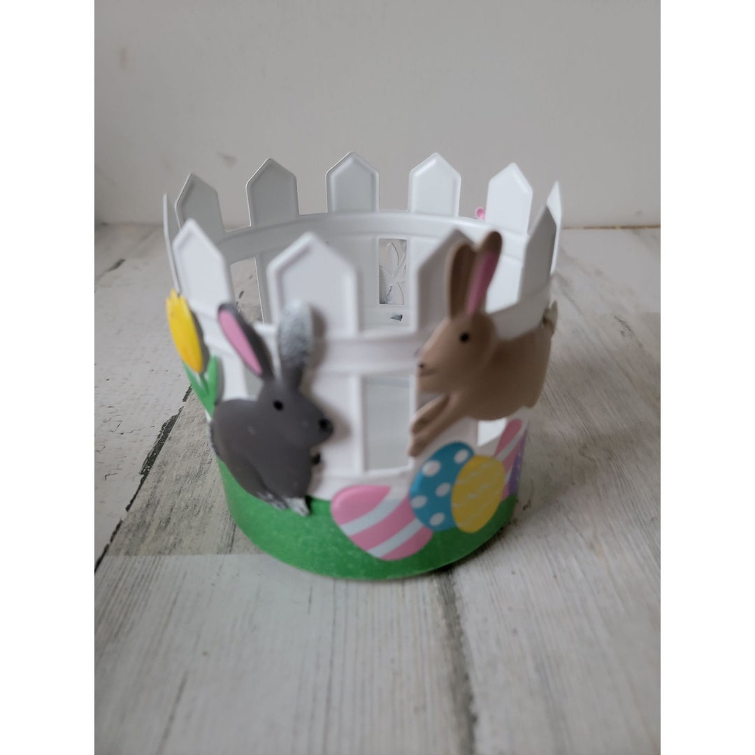 Celebrate Easter Together Fence Tealight Candle Holder Rabbit Bunny Etsy