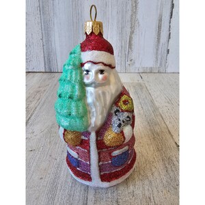 Glitter Santa tree ornament Xmas