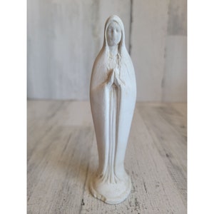 Vintage white Virgin Mary religious figure home decor
