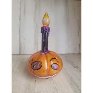 Unique AS IS pumpkin candle decor Halloween jack o lantern