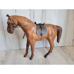 Vintage leather Horse equine Farm Home Decor figure unique