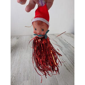 Adorno vintage de hadas y duendes con guirnaldas, ideal para colgar en el árbol de Navidad.