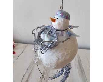 ガラス製幸せの青い鳥クリスマスオーナメント Crystal snow (クリスタル スノー】 オーナメント 青い鳥