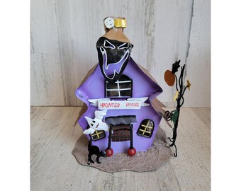 Metal unique tealight candle holder haunted Halloween home decor