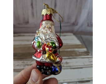 Thomas Pacconi Santa toys bag glass world ornament Xmas holiday tree