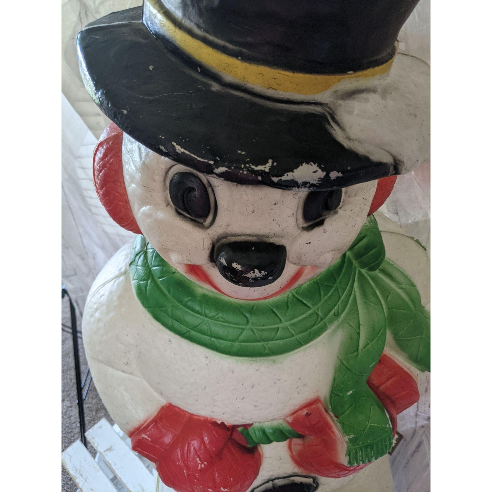 General foam derby snowman blow mold Xmas lawn decor light up Etsy