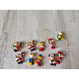 Vintage enesco Mini Micky Maus Pluto Donald Duck Ornament Set Geschenk Weihnachtsbaum