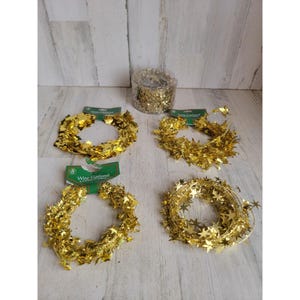 Golden tree Star tinsel Garland set Xmas decor home