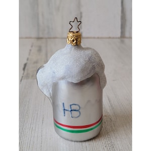 Geblasenes Glas HB Bierkrug Glitzer Ornament Weihnachten