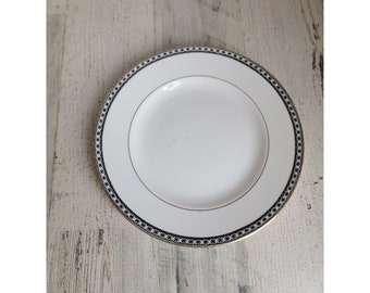 Wedgwood 8" bone china black ulander dinner plate