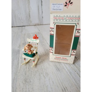 Enesco sleepy dog puppy love ornament 1987 vintage ornament Xmas tree