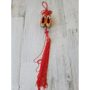 Chinese Asian dress shoe red New Year ornament Xmas