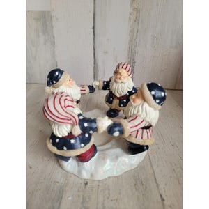 Vintage Santa Claus Home interior ceramic xmas decor candle holder