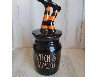 Décoration d'Halloween en pot de cuisine Rae Dunn, célèbre biscuit de sorcière