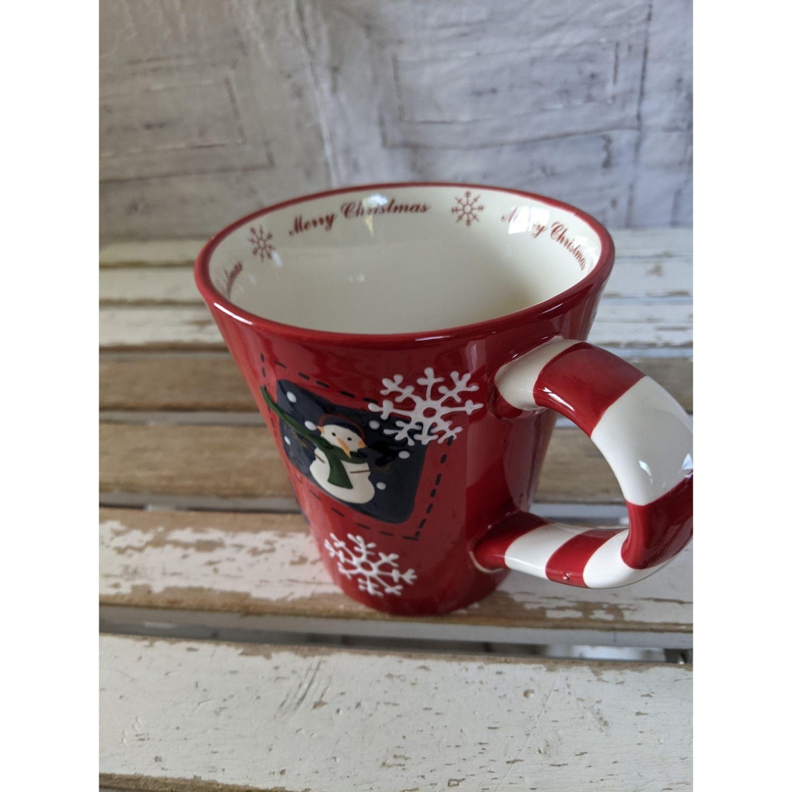 St Nicholas square holiday snowman mug jolly cup coffee tea Etsy