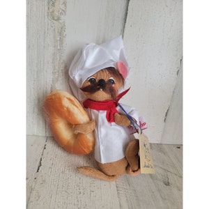 Annalee French pastry croissant chef vintage doll Society
