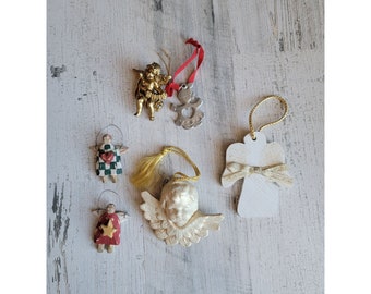 Unique cherub Angel heart star heaven ornament Xmas set