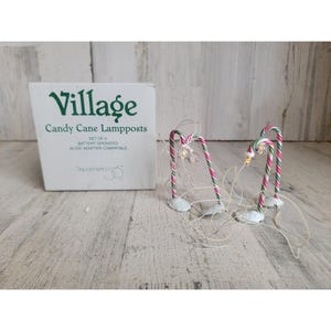 Dept 56 52621 Candy Cane Lampposts village accessory xmas