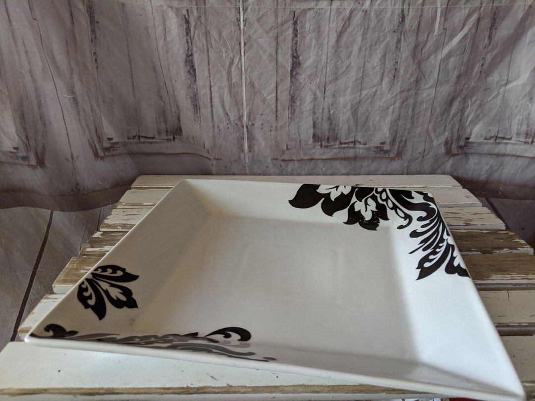 Cellar Whiteware Square Dinner Plate Large Etsy