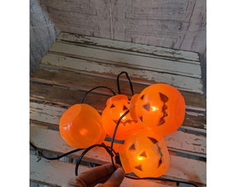 Details about   Halloween Pumpkin 20 Light String Set Blow Mold