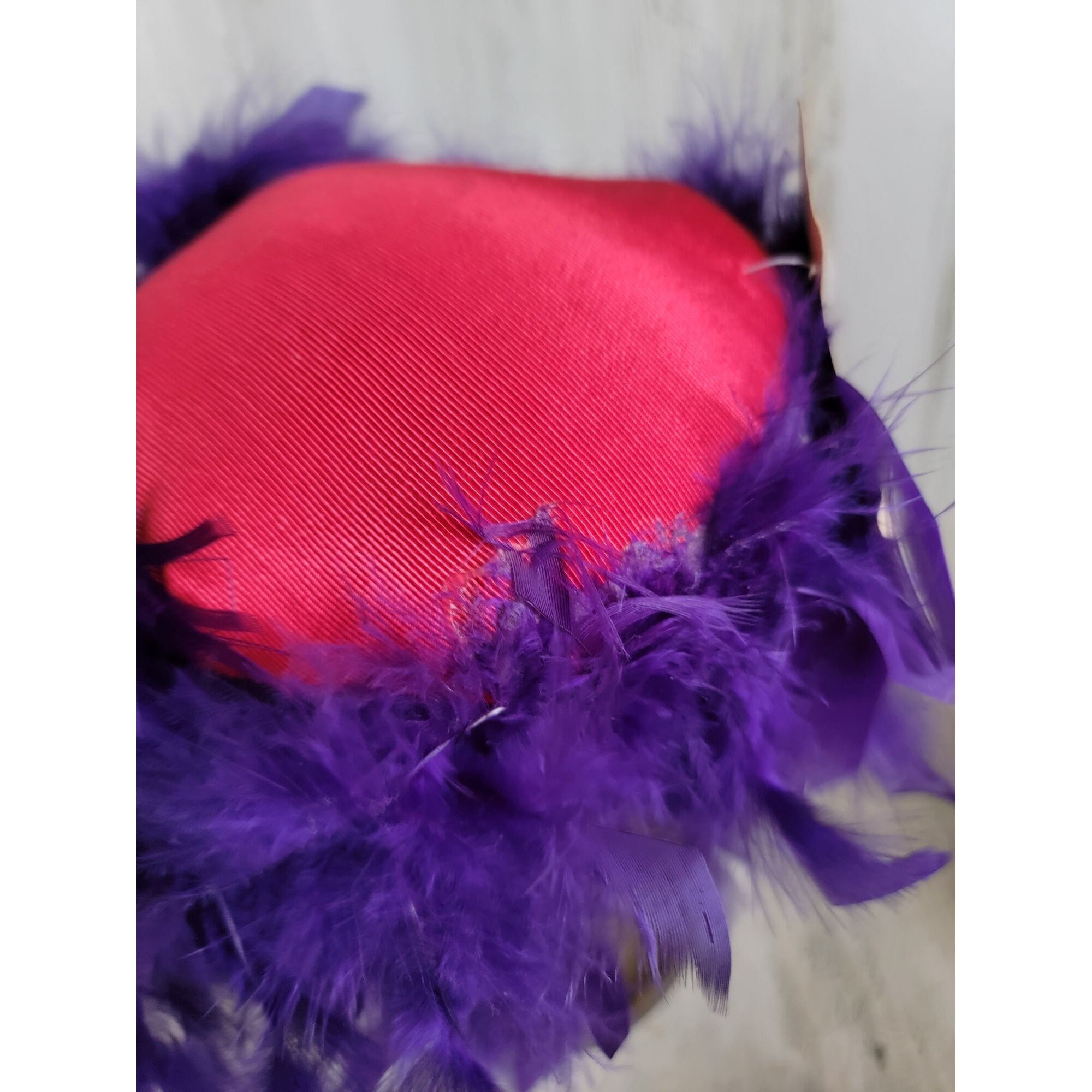 Mary Jean Vintage Red Feather Women’s Hat NWB!!! Mary Jean Red Hat Stand Feather Collectible Decormary Jean  main image 3