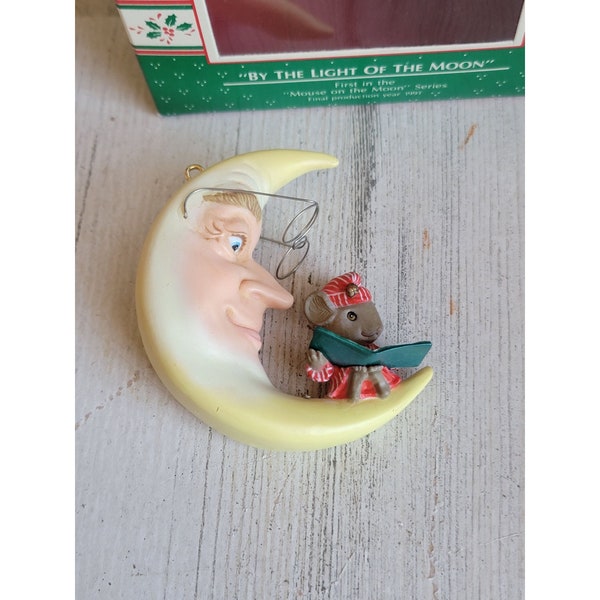 Enesco 1989 By the Light of the Moon Ornament Xmas Mouse