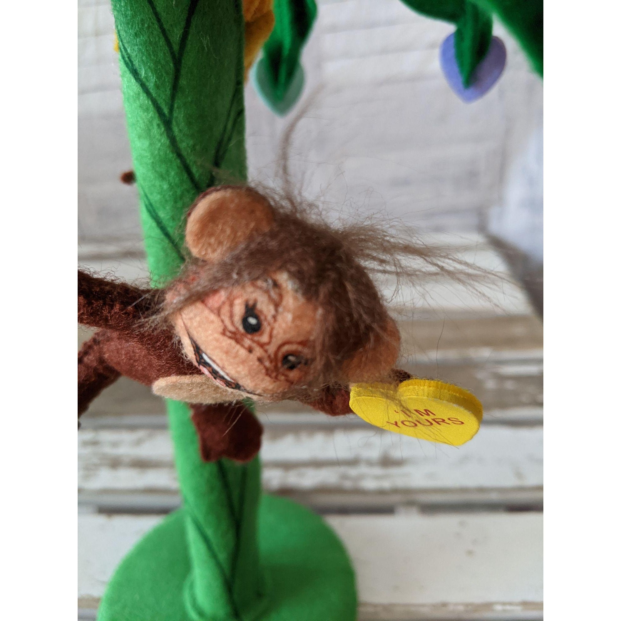 RSVP I Love You Bunches: Monkey with Closed Eyes Sitting on  Annalee monkey tree bananas for you Valentine palm main image 1