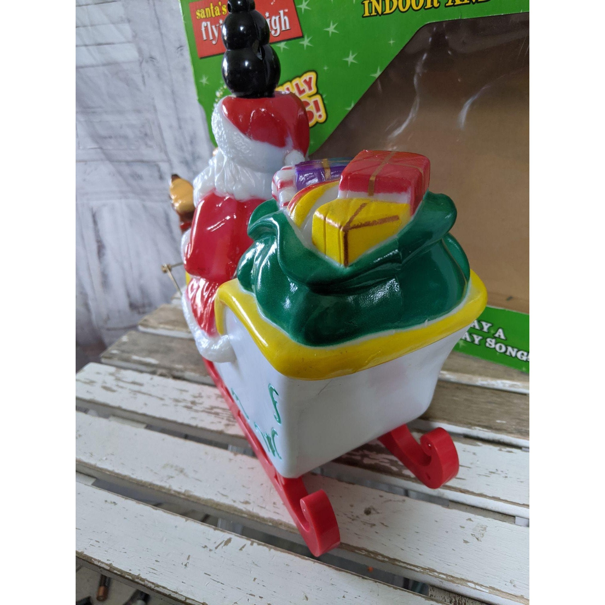 Tekky toy flying Santa's sleigh Xmas decor as is holiday Etsy