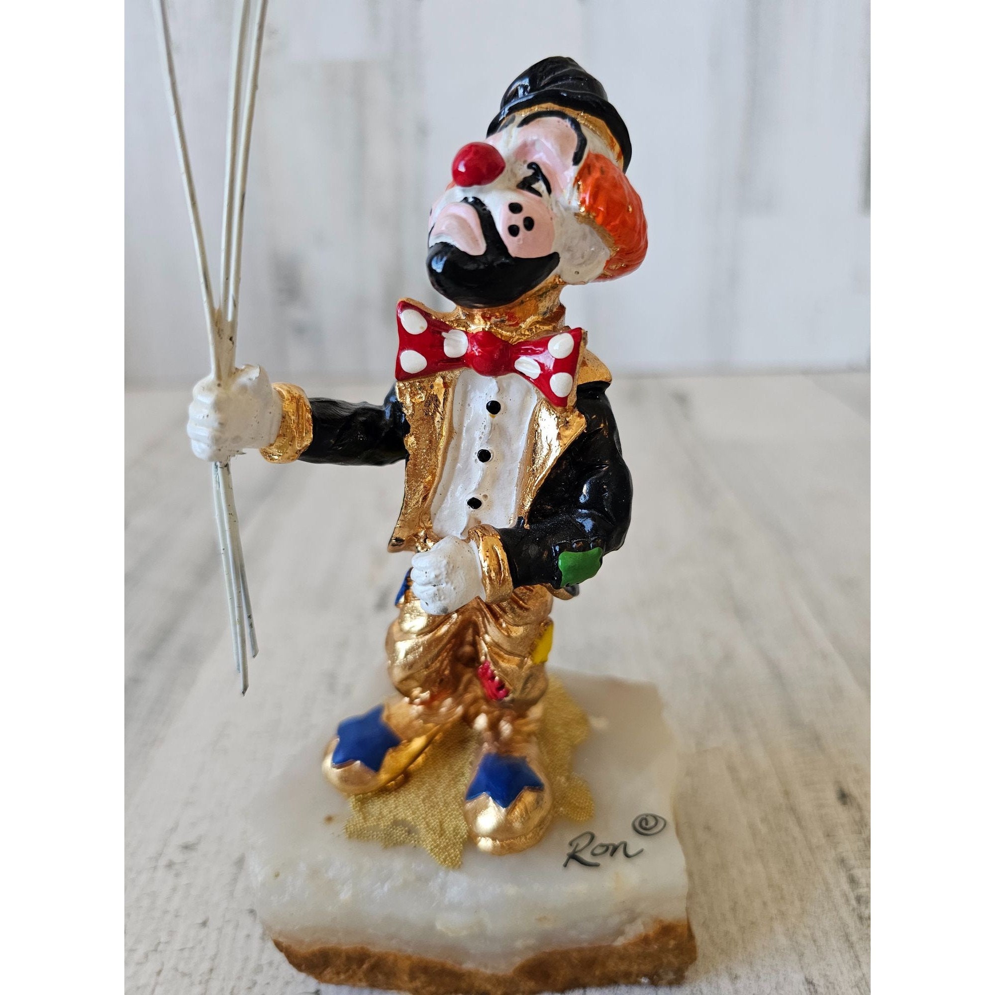 Vintage Ron Lee Clown Balloons Sad Gold Statue Figurine Circus - Etsy