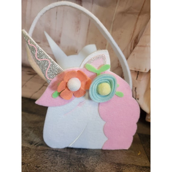 Felt unicorn floral bucket bag youth accessory - image 2