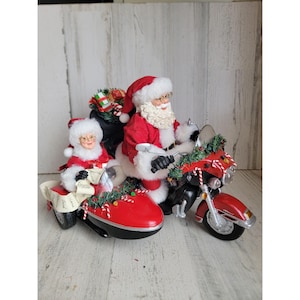 Clothtique possible dreams good day for a ride RARE Harley-Davidson Santa Mrs Claus