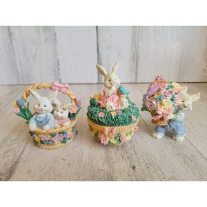 Ensemble de décoration de Pâques, panier de cartes Carlton, oiseau, panier Honey Bunny