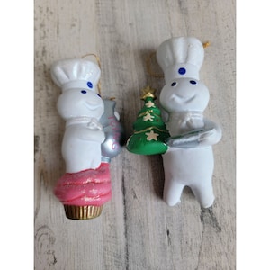 Pillsbury Doughboy 1998 Christmas cookies icing cupcake glitter ornament Xmas