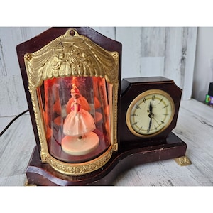 United clock ballerina dancer light up animated vintage unique decor