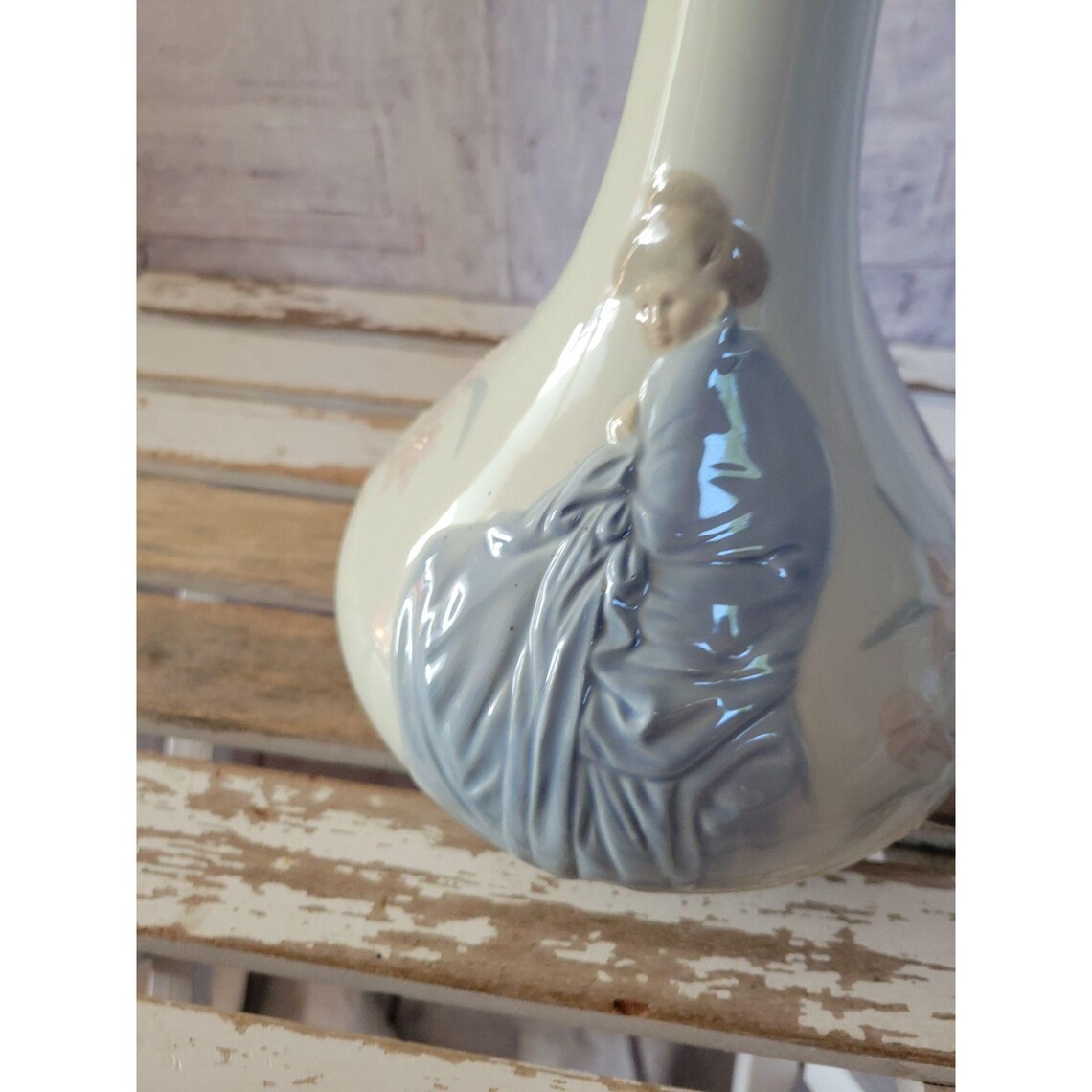 Lladro vase large lady flower RARE h22f decor home Etsy