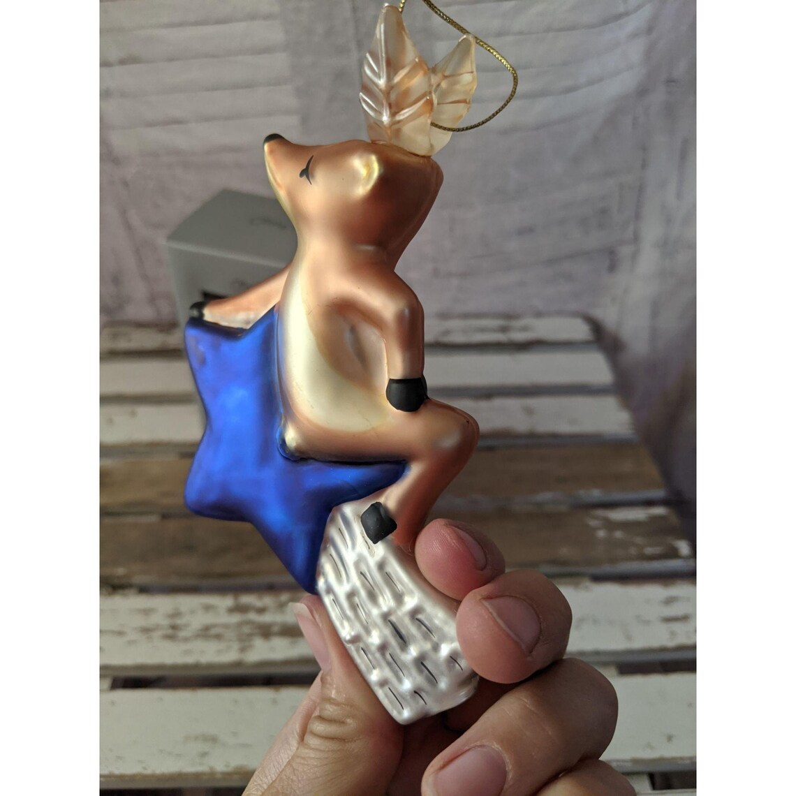 Pottery Barn comet glass reindeer ornament Xmas holiday tree Etsy