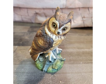 Ceramic long-eared owl Andrea Sadek 1986 figure bird