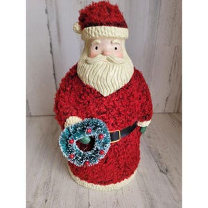 Hallmark Santa Claus 12&quot; wreath tabletop father statue Xmas figurine home decor