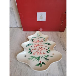 Lenox giving plate tree-shaped NEW Xmas home decor holiday