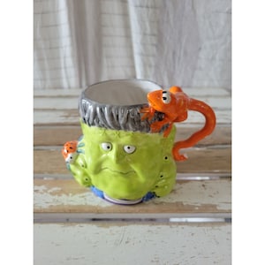JCPenney Frankenstein lizard Halloween cup mug as is vintage home collection