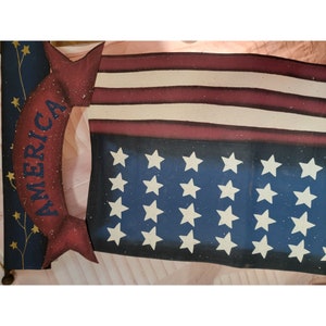 American flag star red white blue decor banner