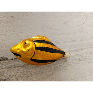 Czech Republic fish mini ornament glass orange striped Xmas tree
