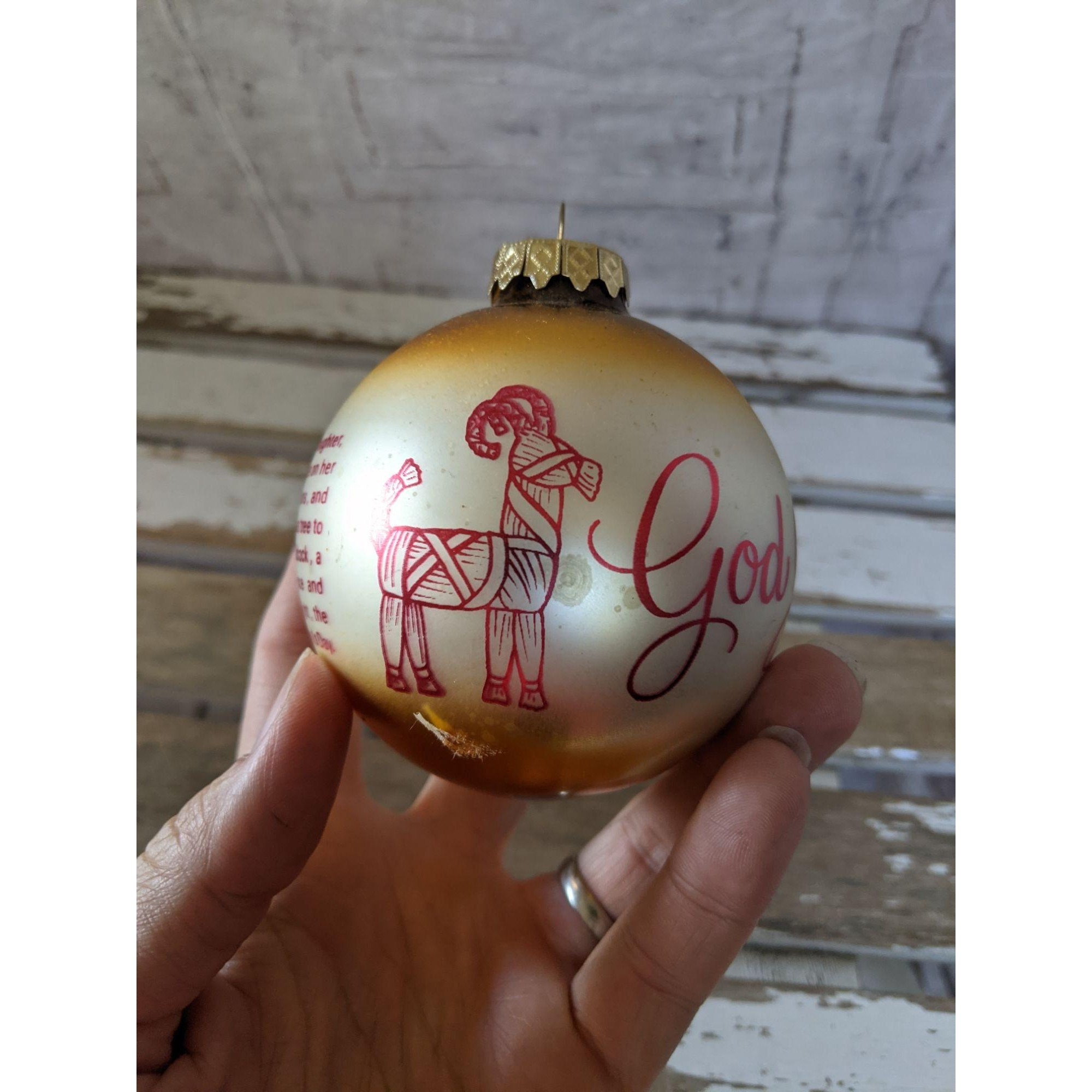 Bronner's gold full glass ball ornament Xmas holiday tree Etsy