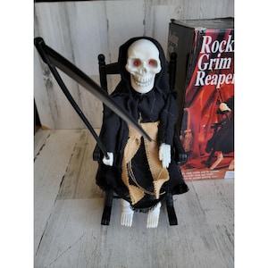 Gemmy AS IS rocking grim reaper vintage Halloween prop
