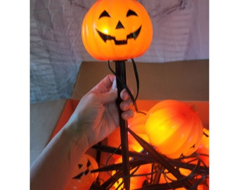 ヴィンテージ　ジャックオーランタンライト かぼちゃ　ハロウィン ヴィンテージ ブロモールド 電気で点灯するジャック・オー・ランタン