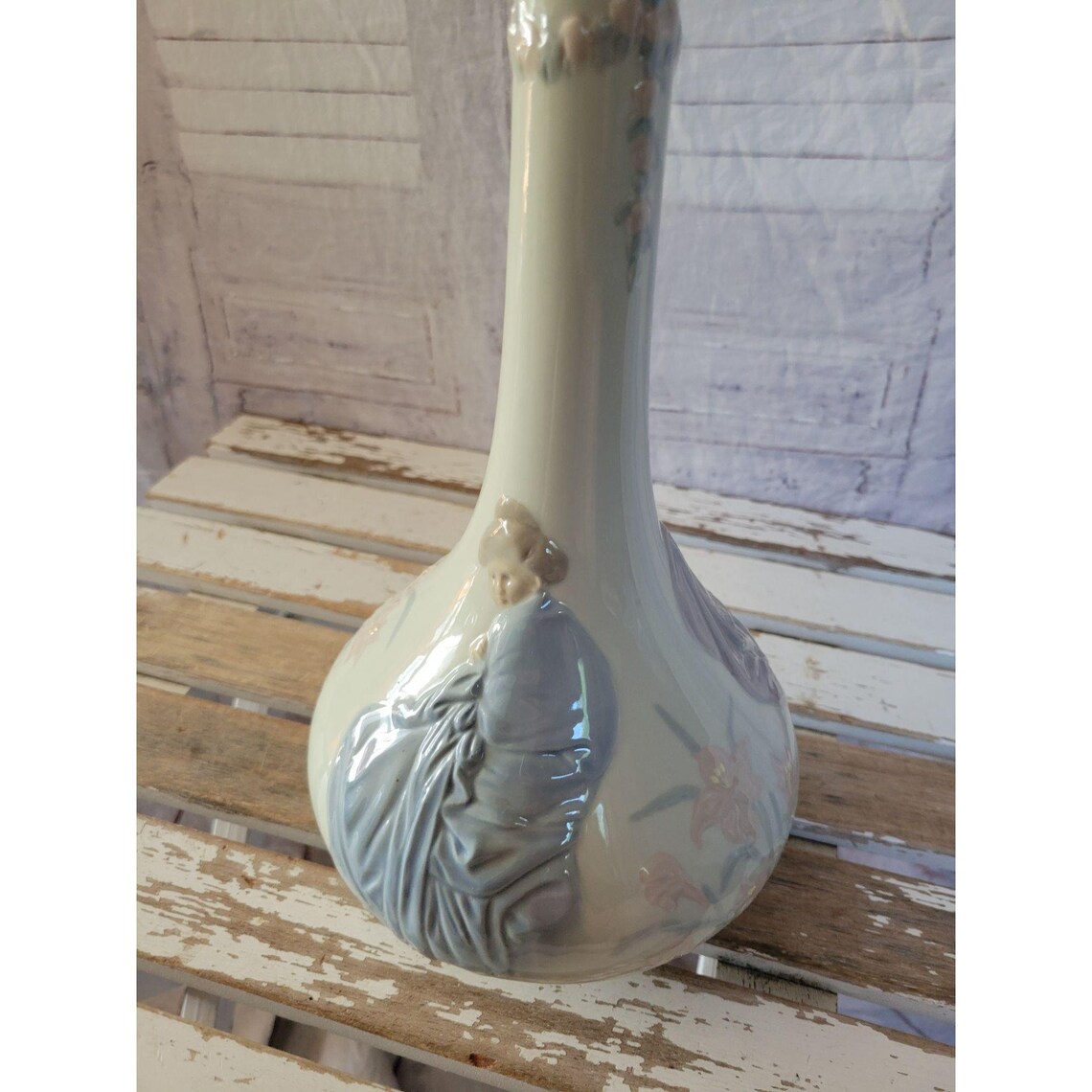 Lladro vase large lady flower RARE h22f decor home Etsy