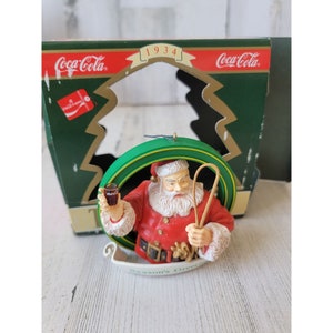 Coca-Cola trim a tree seasons greetings 1934 ornament Xmas decor